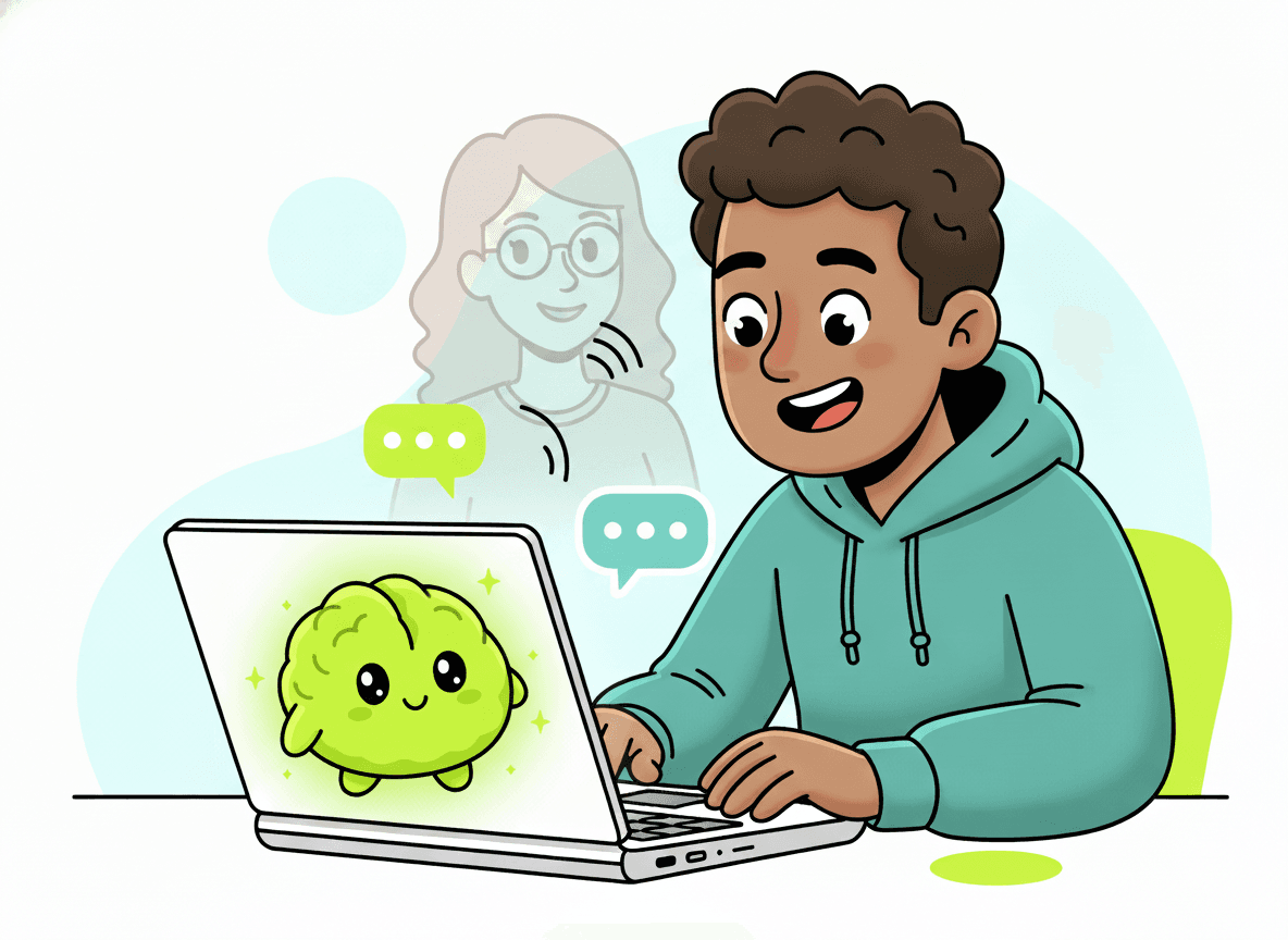 He just asks it anything — by voice or chat — like talking to Elena herself.